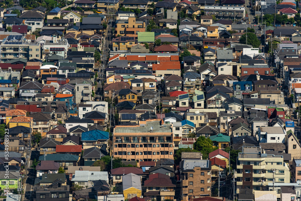 Greater Tokyo are dense buildings and houses at daytime.