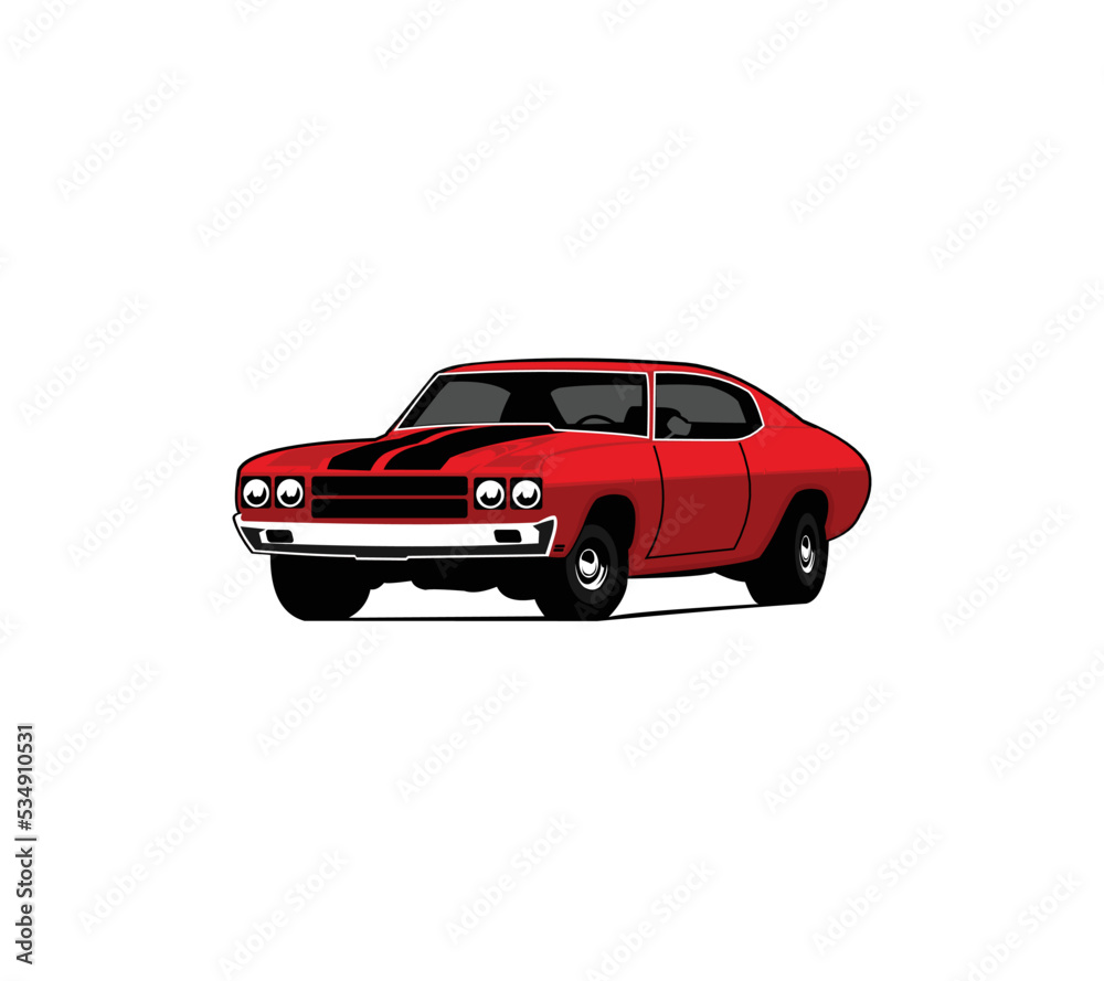 Fototapeta premium Modern American muscle car vector graphic design isolated