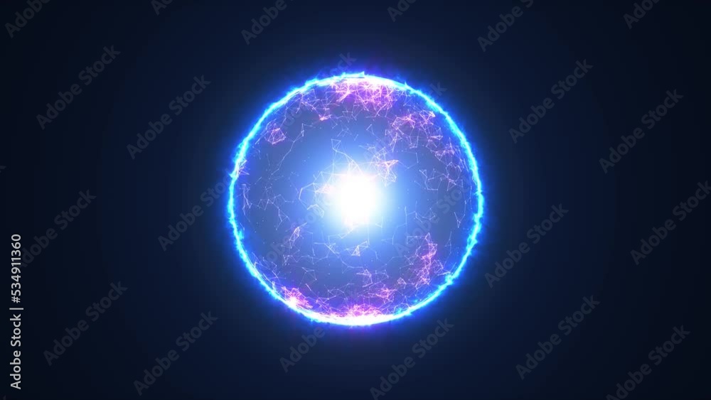 Abstract Plexus Energy Sphere. Abstract magic sphere with molecules. Plasma ball and energy orb.