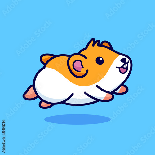 Cute hamster jumping illustration