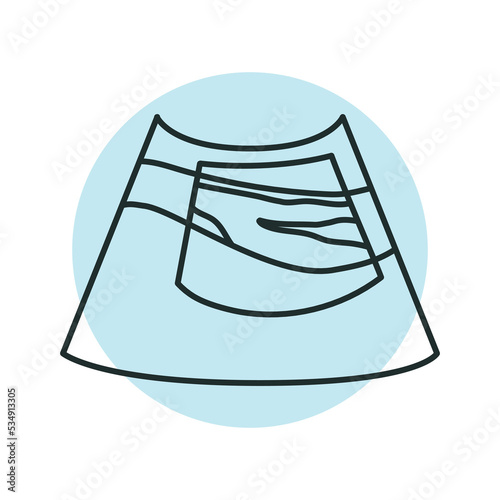 Vascular ultrasound color line illustration
