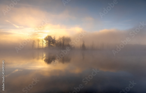 sunrise over the river