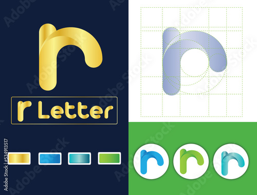 small r letter golden ratio logo
