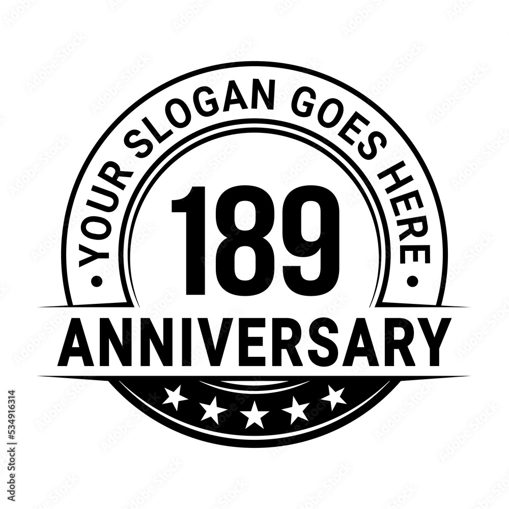 189 years anniversary logo design template. Vector illustration