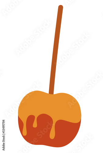 Apple in caramel, an autumn snack