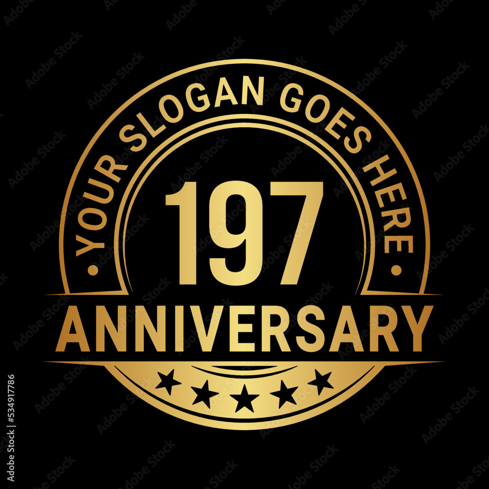 197 years anniversary logo design template. Vector illustration