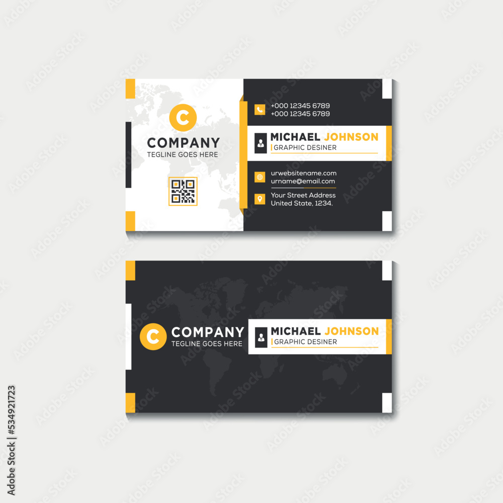 Business card design template, Creative Professional and modern business card design template, visiting card design template.