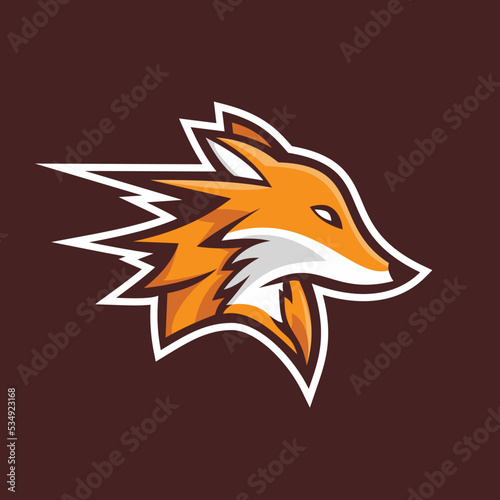 Creative Fox Head Vector Brand Logo Illustration Colorful Style. Clean Vector Style Design.