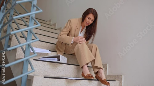 Fall And Fall Injury Accident At Workplace