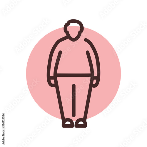 Obesity olor line icon. Pictogram for web page