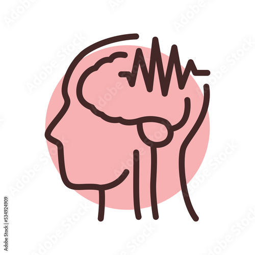 Photosensitive epileptic seizures olor line icon. Pictogram for web page