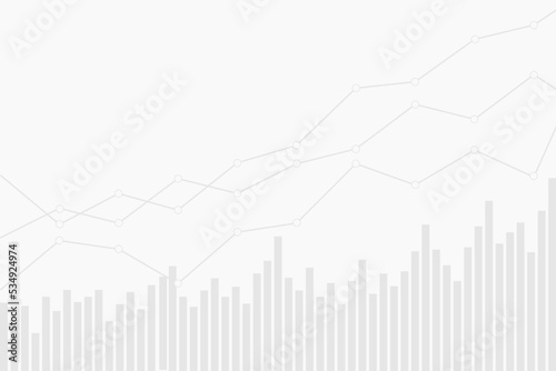 Financial chart background. Financial world  charts and trends. Vector illustration in gray tones.