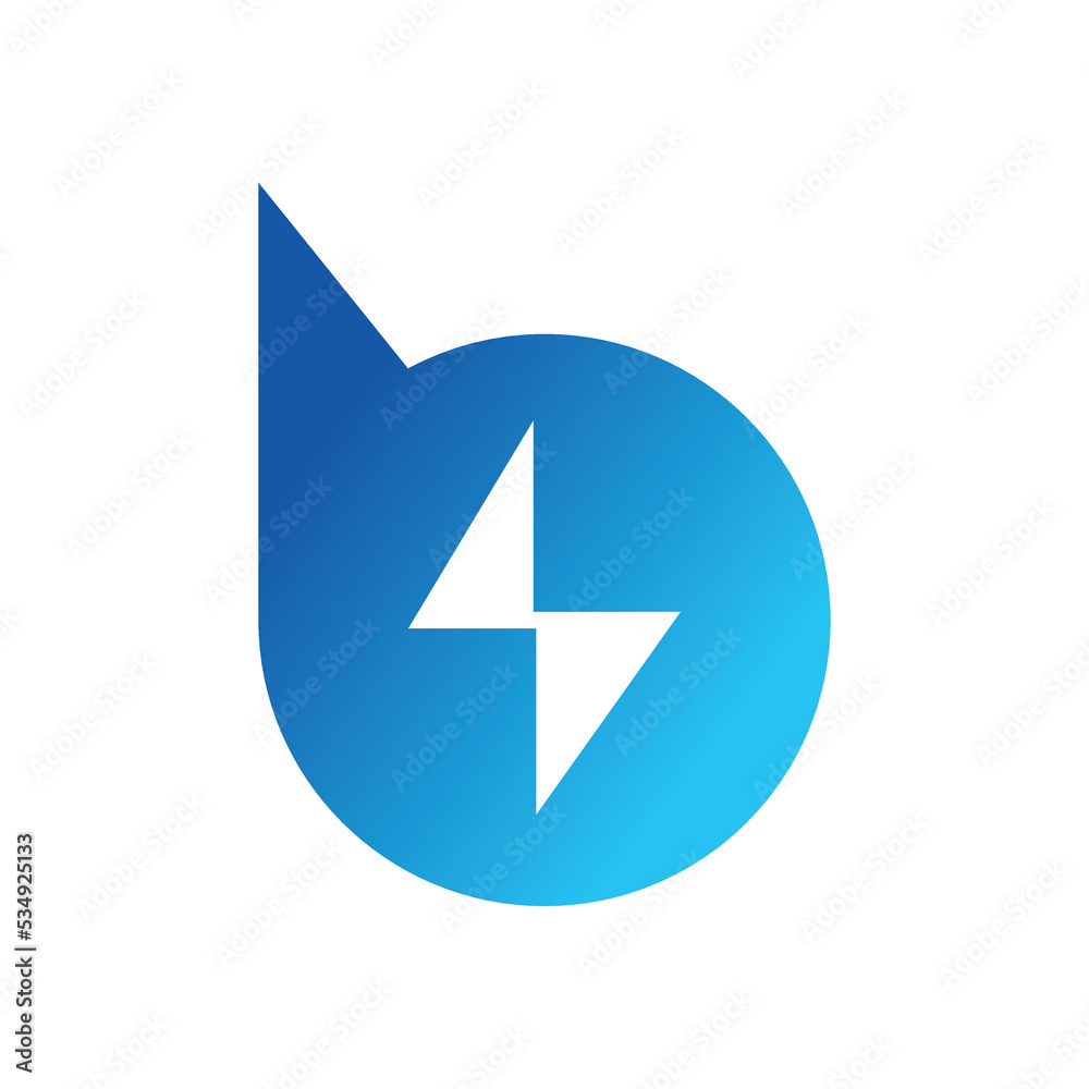 Letter B logo design with including electrical symbols. Logo design for electric company Letter B logo design with including electrical symbols. Logo design for electric company