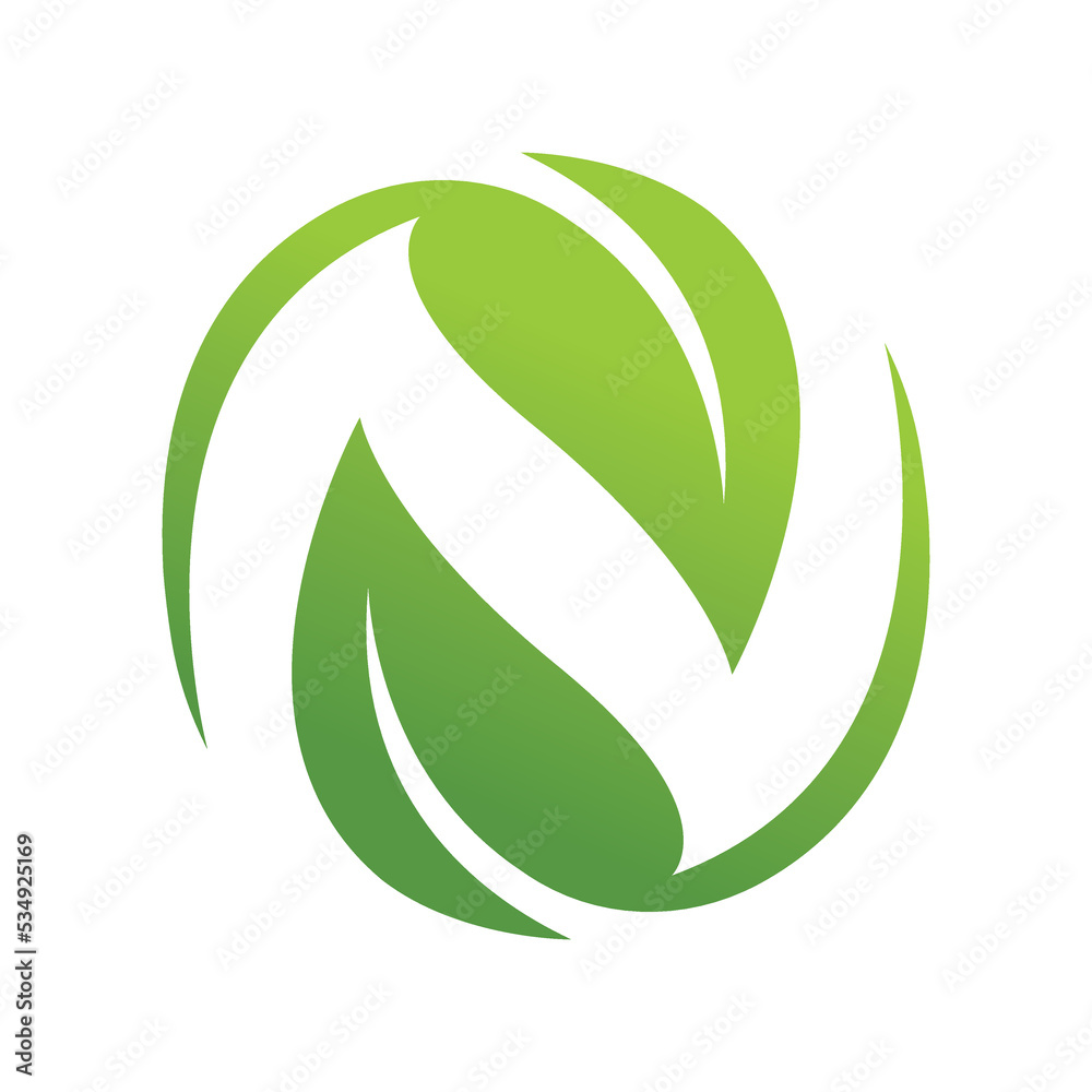 Natural logo with letter N. Leaf logo design Natural logo with letter N. Leaf logo design