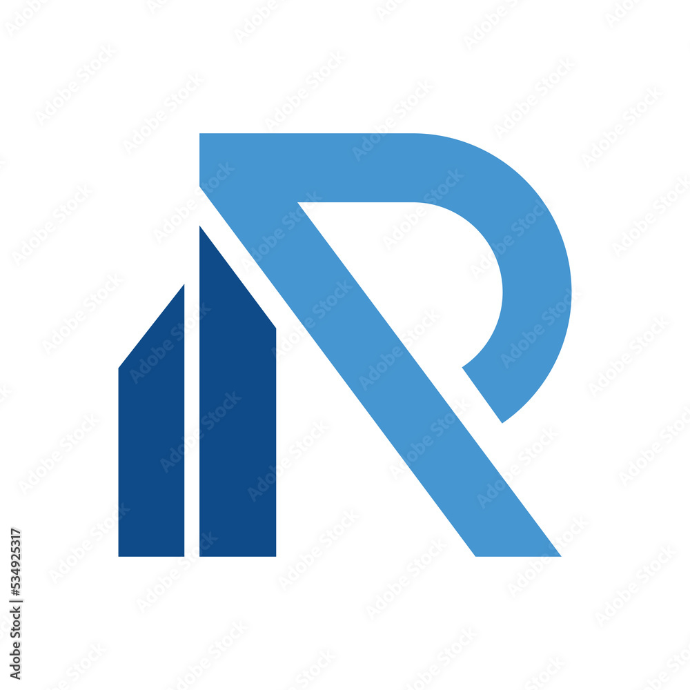 Building logo with letter R logo concept. Real estate logo letter R Building logo with letter R logo concept. Real estate logo letter R