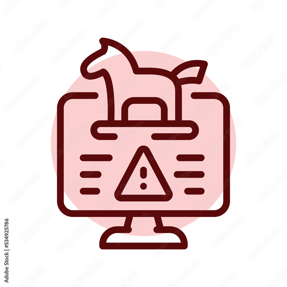 Trojan horse olor line icon. Pictogram for web page Trojan horse olor line icon. Pictogram for web page