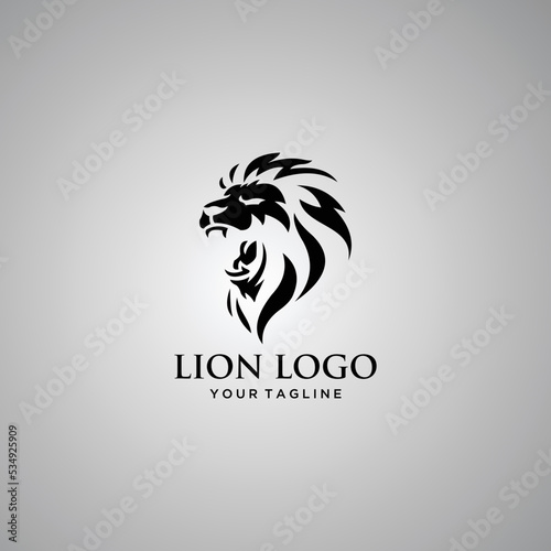 Lion logo vector illustration, emblem design
