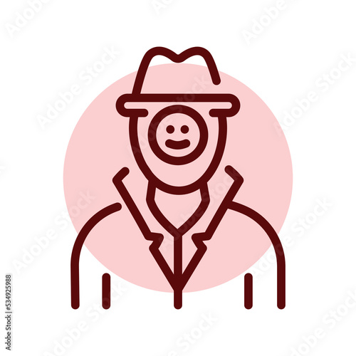 Illegal to impersonate olor line icon. Pictogram for web page