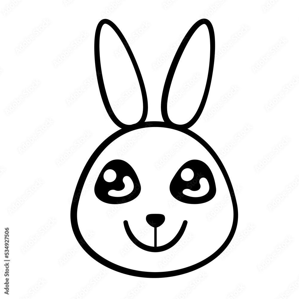 Line art bunny emoticon. PNG with transparent background. Line art bunny emoticon. PNG with transparent background.