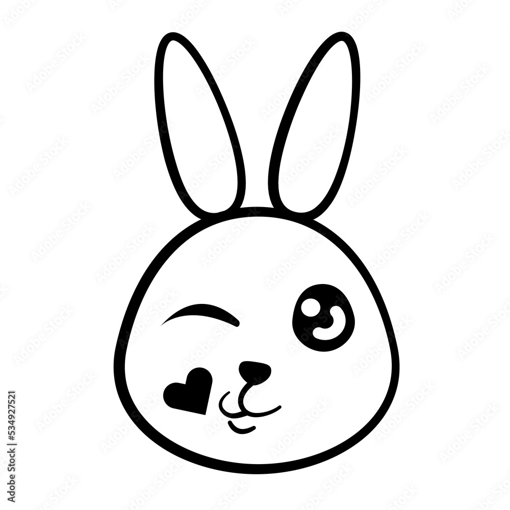 Line art bunny emoticon. PNG with transparent background. Line art bunny emoticon. PNG with transparent background.