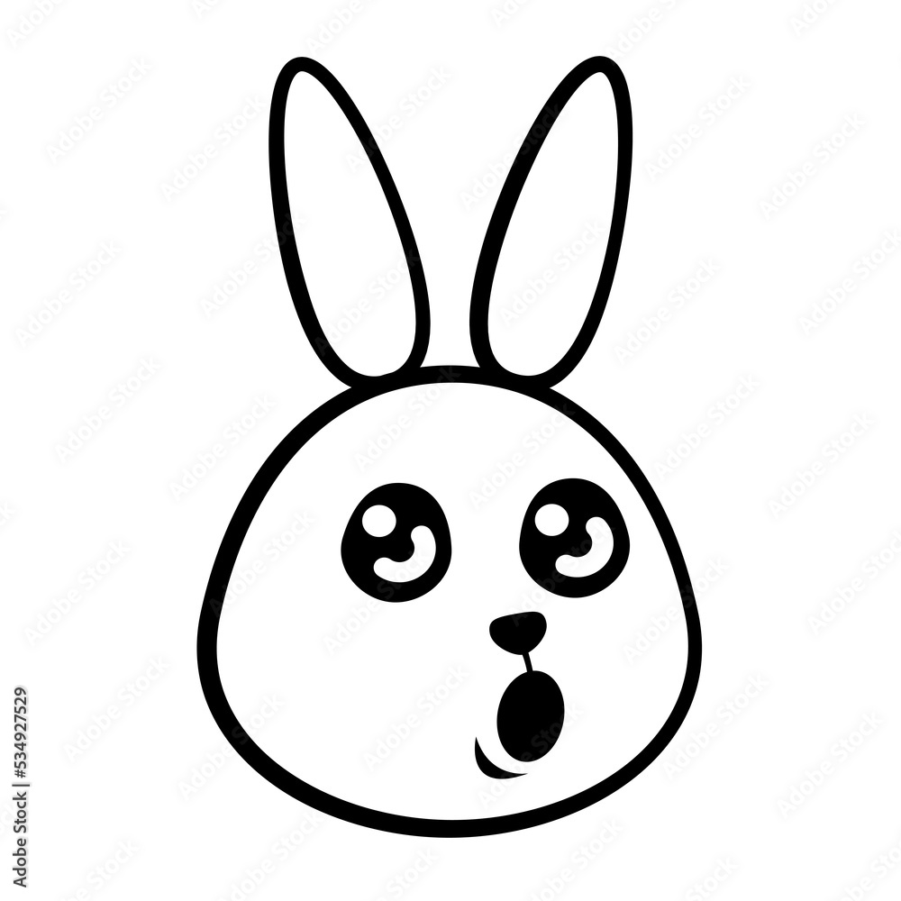Line art bunny emoticon. PNG with transparent background. Line art bunny emoticon. PNG with transparent background.