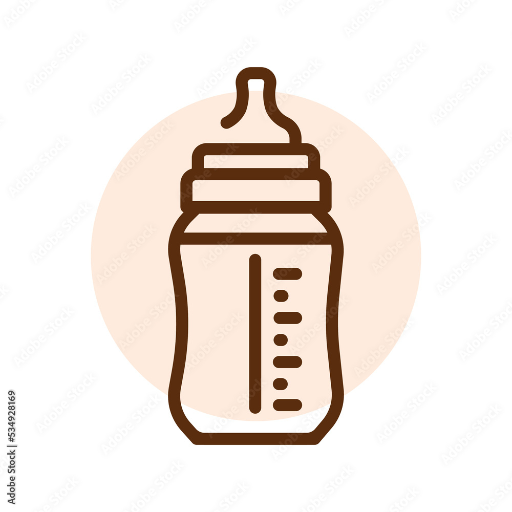 Bottle of breast milk olor line icon. Pictogram for web page Bottle of breast milk olor line icon. Pictogram for web page