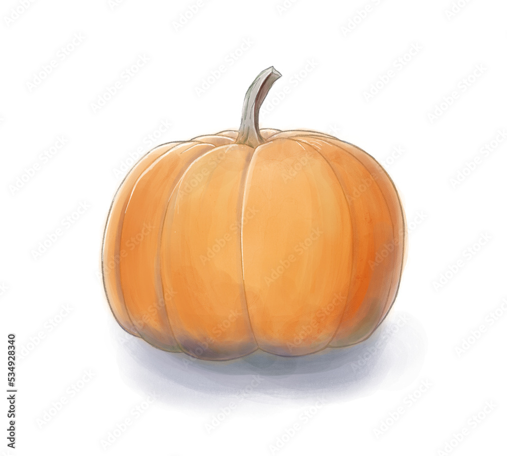 Obraz premium Watercolor Pumpkin hand drawn illustration 