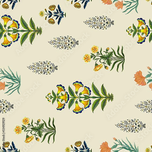 Ajrakh Pattern and block print Pattern and batik print allovers Background digital textile pattern