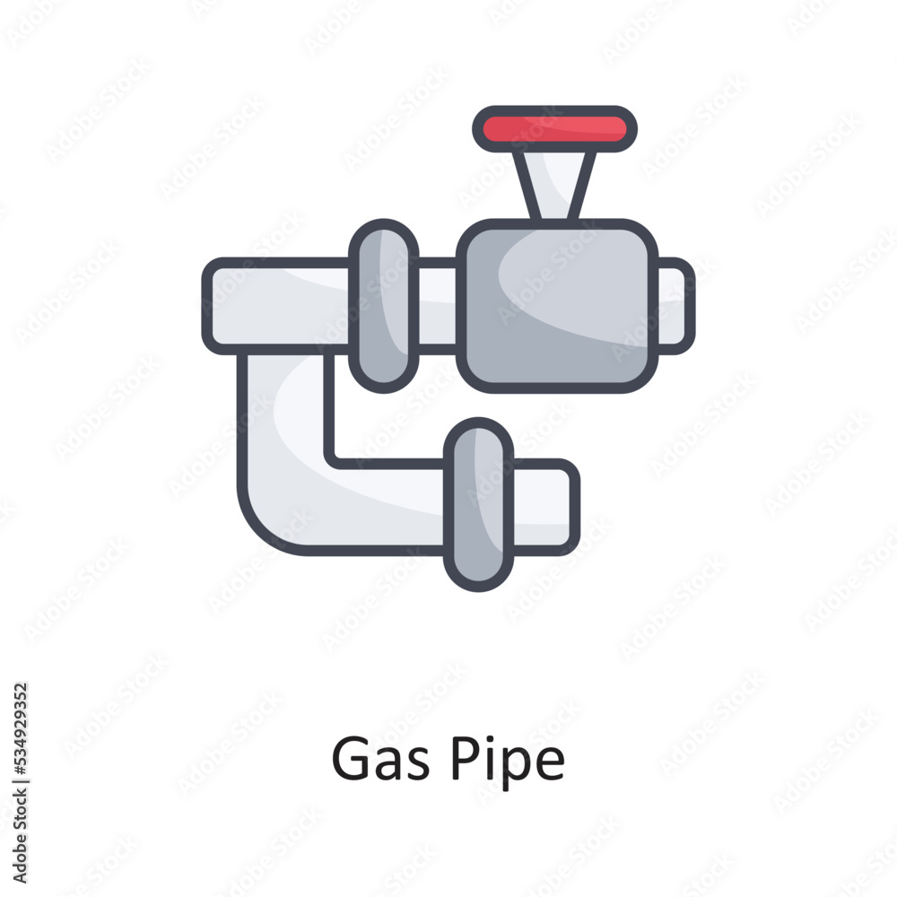 Gas Pipe Filled OutlineVector Icon Design illustration on White background. EPS 10 File Gas Pipe Filled OutlineVector Icon Design illustration on White background. EPS 10 File