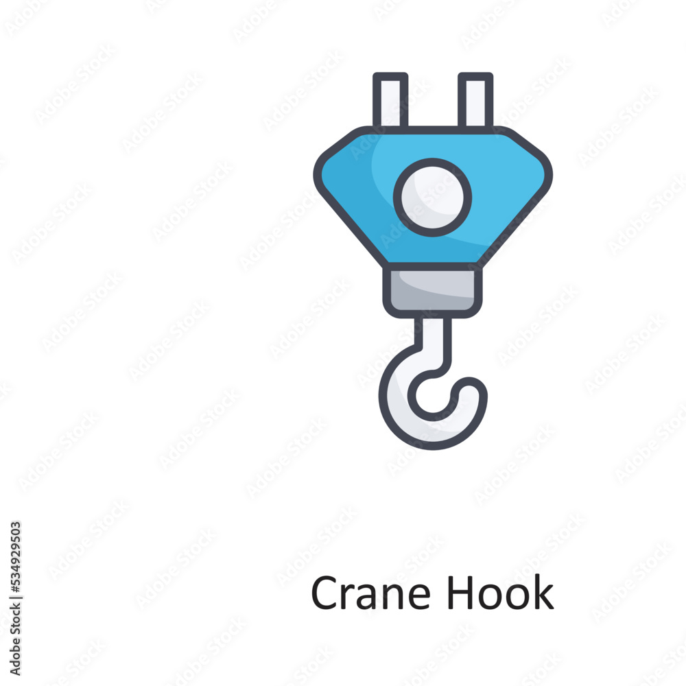 Crane Hook Filled OutlineVector Icon Design illustration on White background. EPS 10 File Crane Hook Filled OutlineVector Icon Design illustration on White background. EPS 10 File