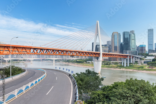 Fototapeta Naklejka Na Ścianę i Meble -  Chongqing cityscape of bridge on Jialing river