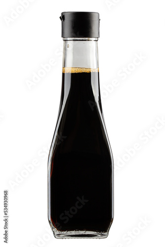 Soy sauce bottle isolated on white background.