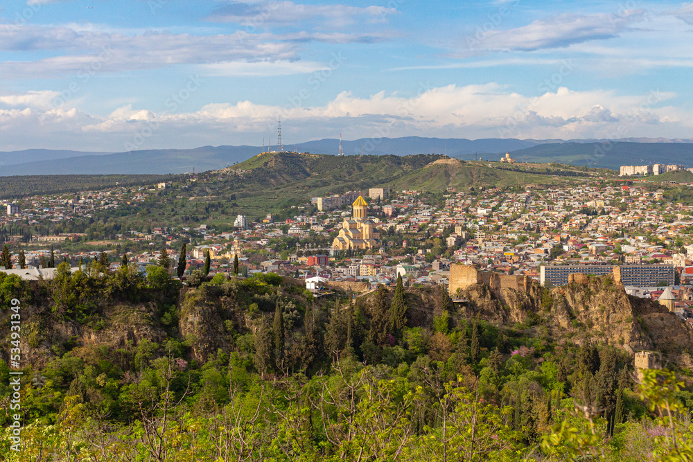 A beautiful panoramic view of the city of Tbilisi. Georgia country