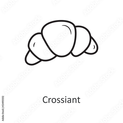 Crossiant Vector outline Icon Design illustration. Travel Symbol on White background EPS 10 File