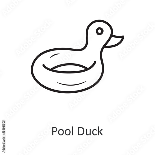 Pool Duck Vector outline Icon Design illustration. Travel Symbol on White background EPS 10 File