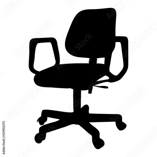 Silueta de silla de oficina aislada photo