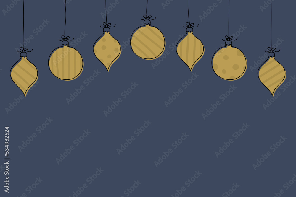 Christmas background with hand drawn baubles. Vector Christmas background with hand drawn baubles. Vector