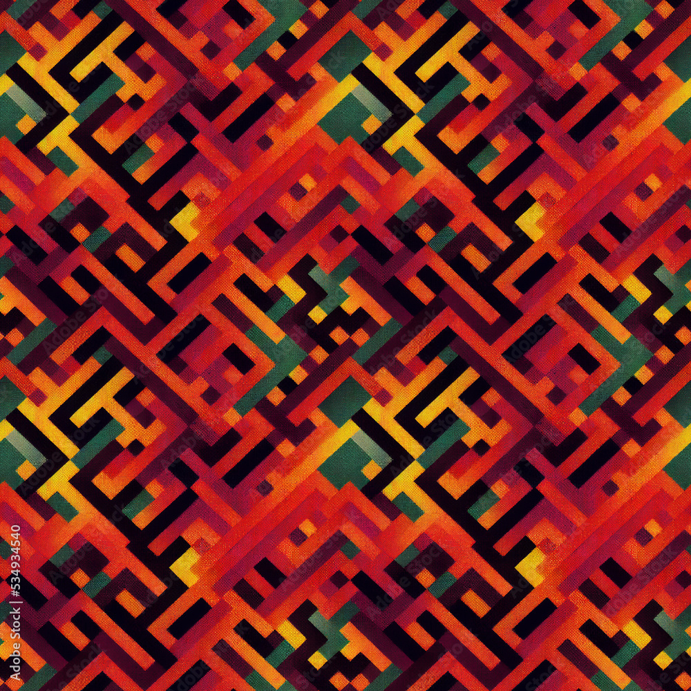 Seamless abstract geometric pattern, camouflage red green Seamless abstract geometric pattern, camouflage red green