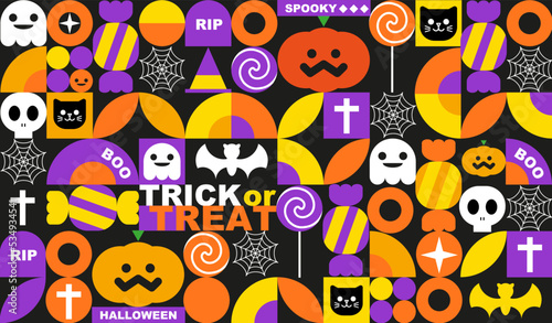 Halloween Neo Geometric Pattern Background