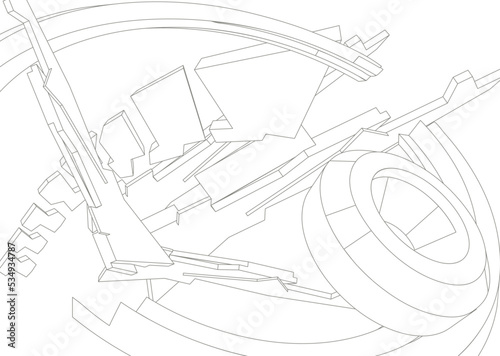 A 3D background hi tech technology concept