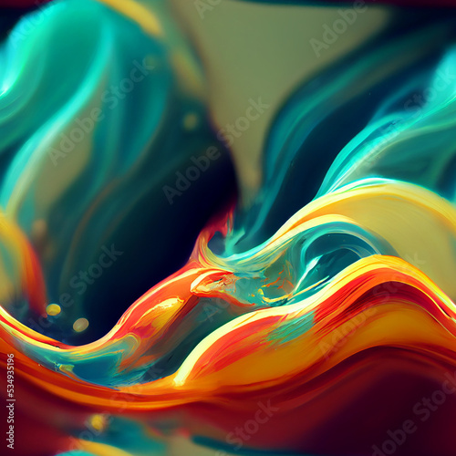 Seamless abstract colorful background with waves and color layers pattern