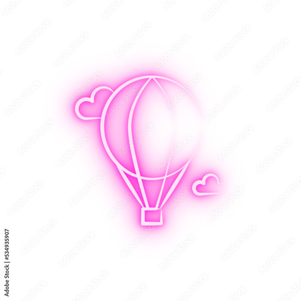 balloon flight neon icon