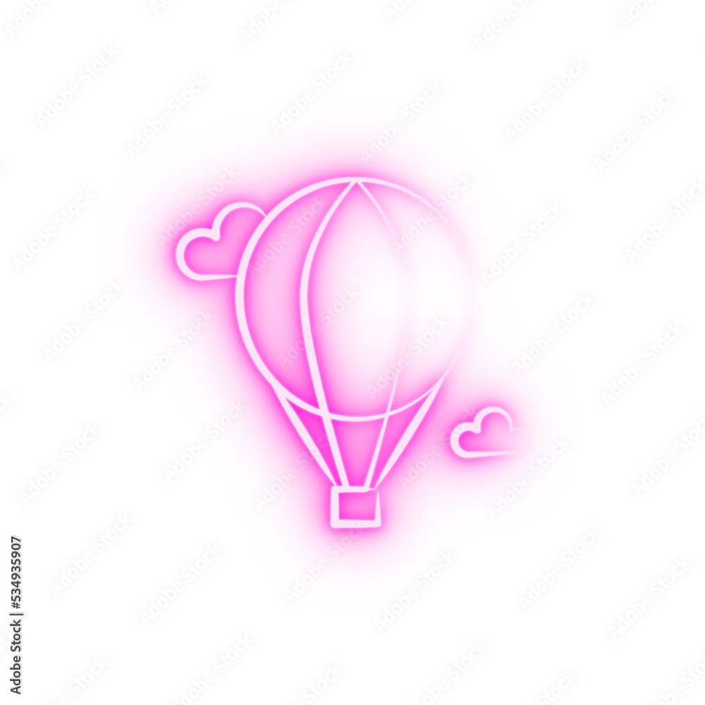 balloon flight neon icon balloon flight neon icon