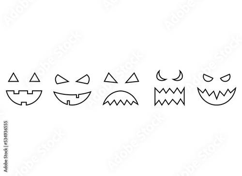 evil Halloween face vector design illustration isolated on white background 