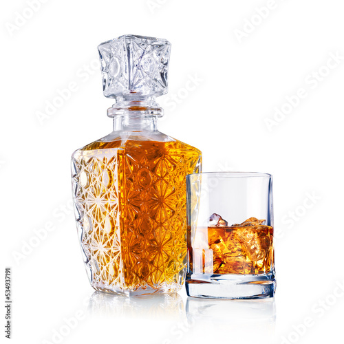Bottle and glass whisky 