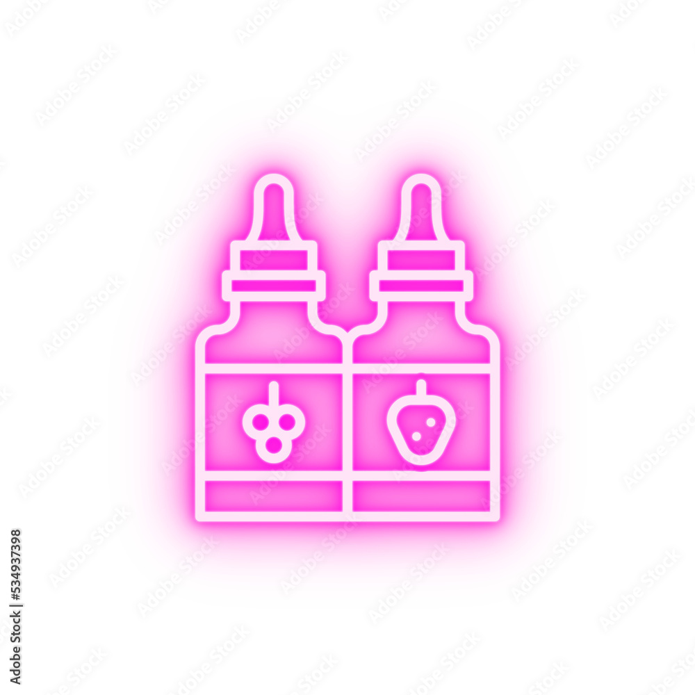 Quit smoking vape liquid neon icon Quit smoking vape liquid neon icon