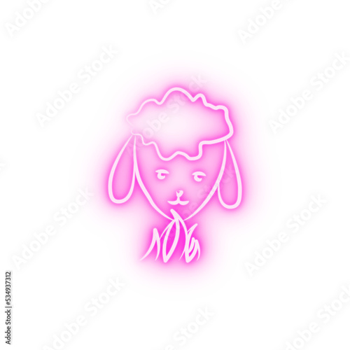 head of a sheep neon icon