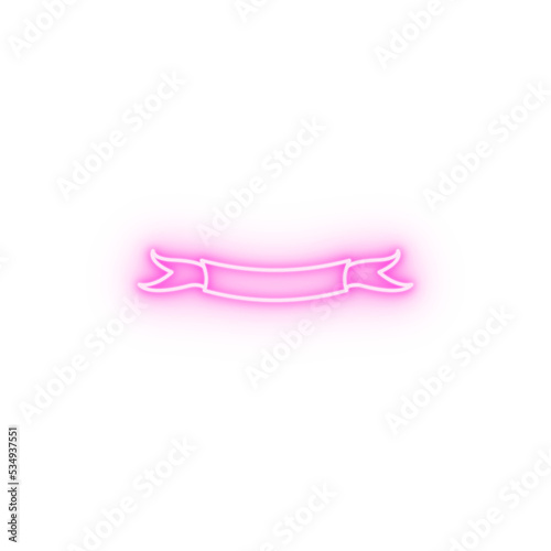 Ribbon for text neon icon