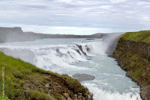 the Gulfoss waterfall in Haukadalur, Iceland