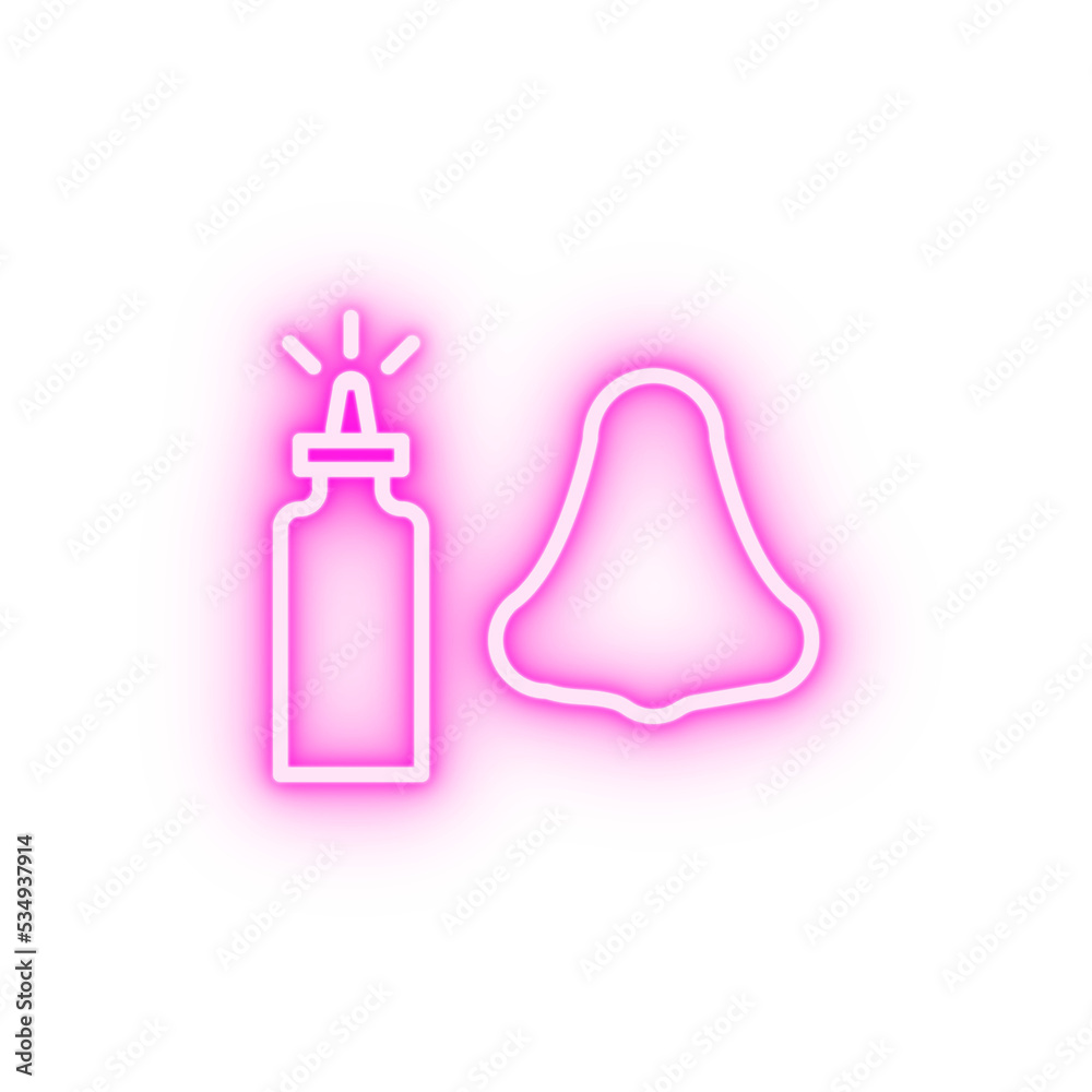 Quit smoking nasal spray neon icon